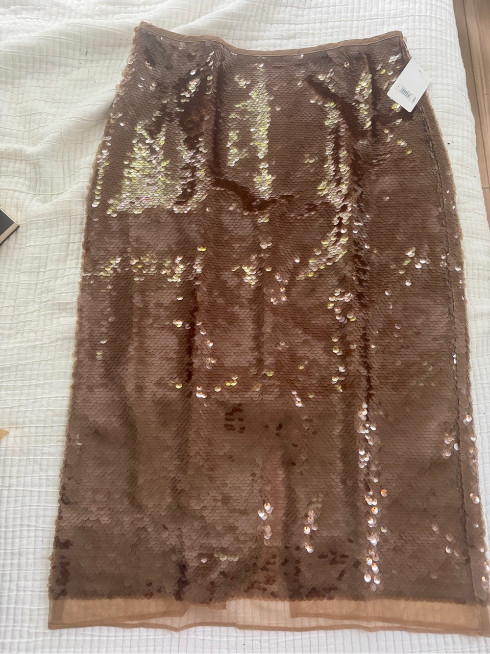 Lucky Brand Brown Sequin Pencil Skirt